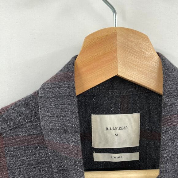 Billy Reid M Gray Plaid Button Down Shirt - Picture 4 of 6